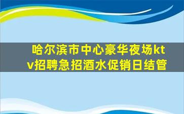 哈尔滨市中心豪华夜场ktv招聘急招酒水促销日结管